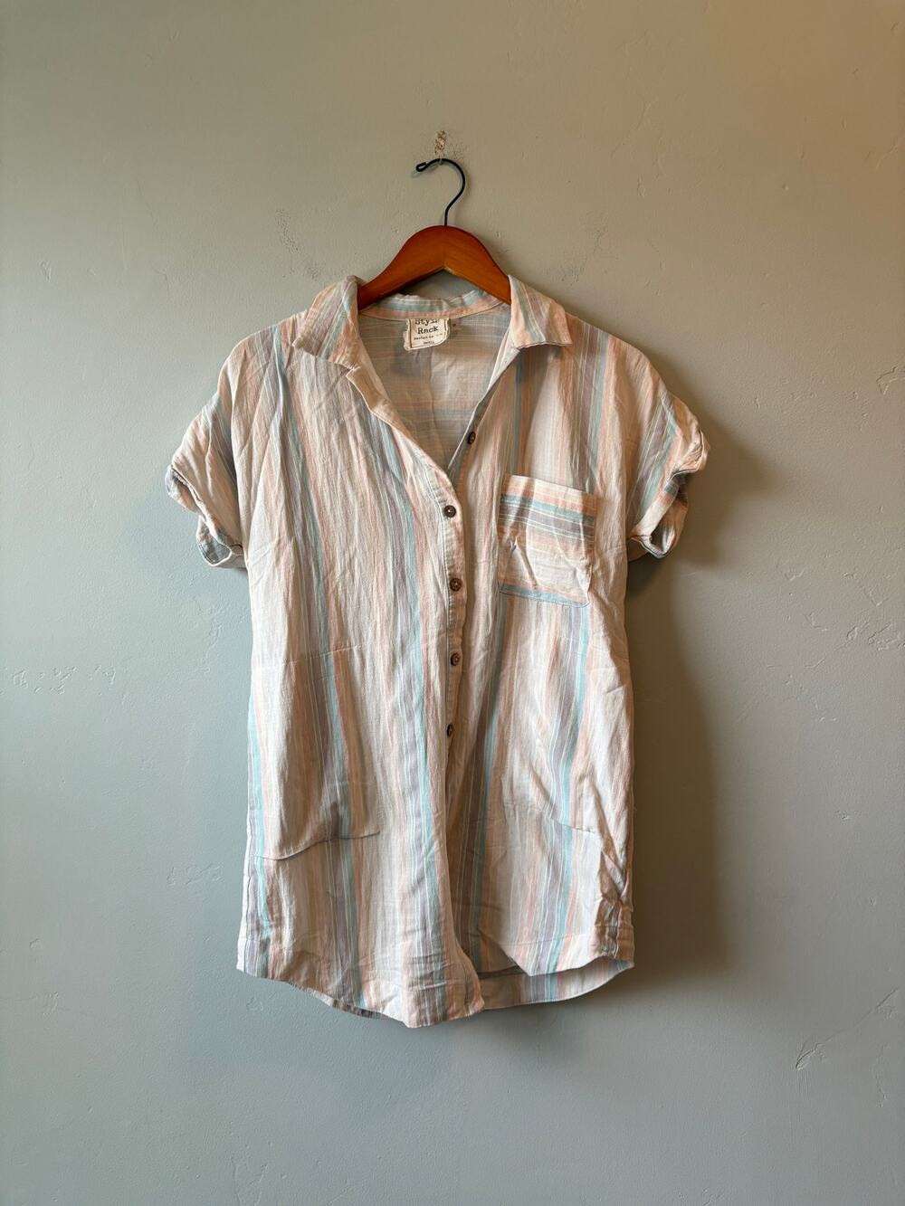 Style Rack Vintage Inspired Oversized Button Up Tee